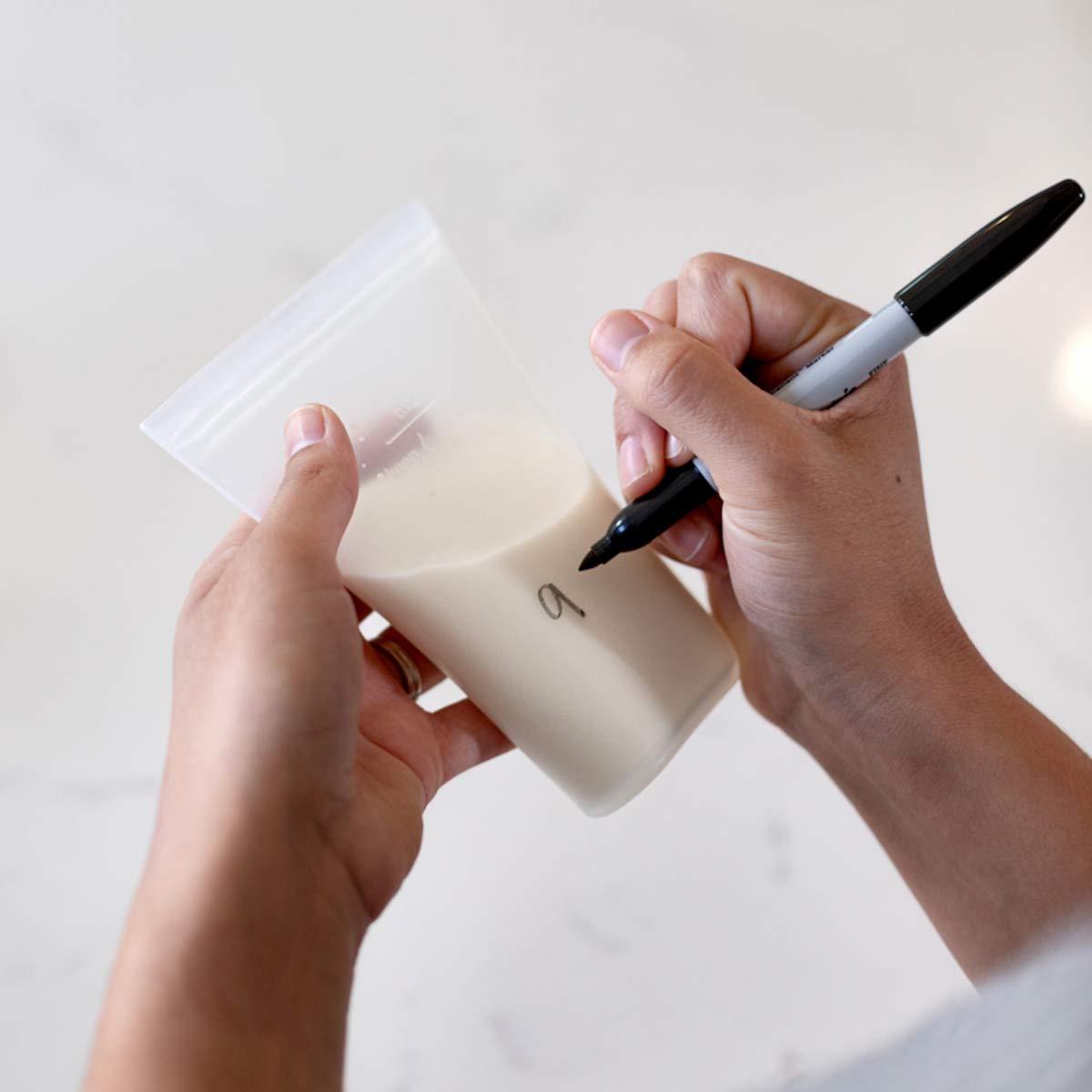 Zip Top Reusable Silicone Milk Storage Bags