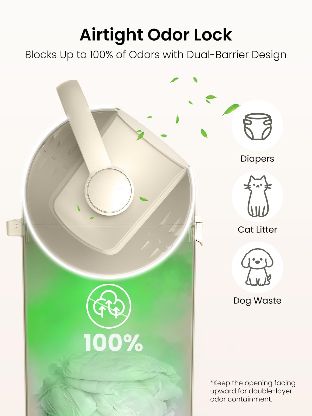 Grownsy Roll-Top Baby Diaper Pail