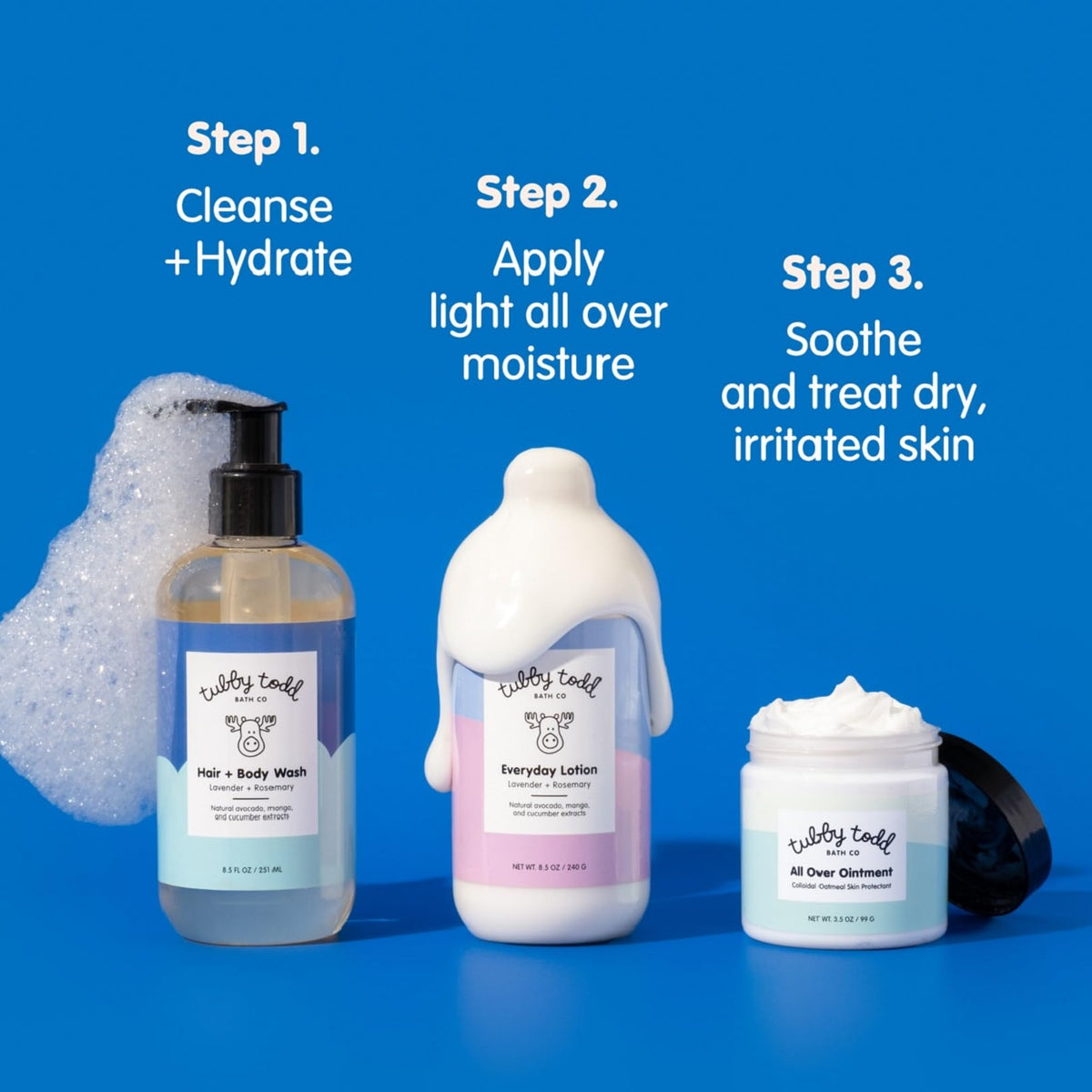 Tubby Todd 3-Step Baby Bath and Skincare Set