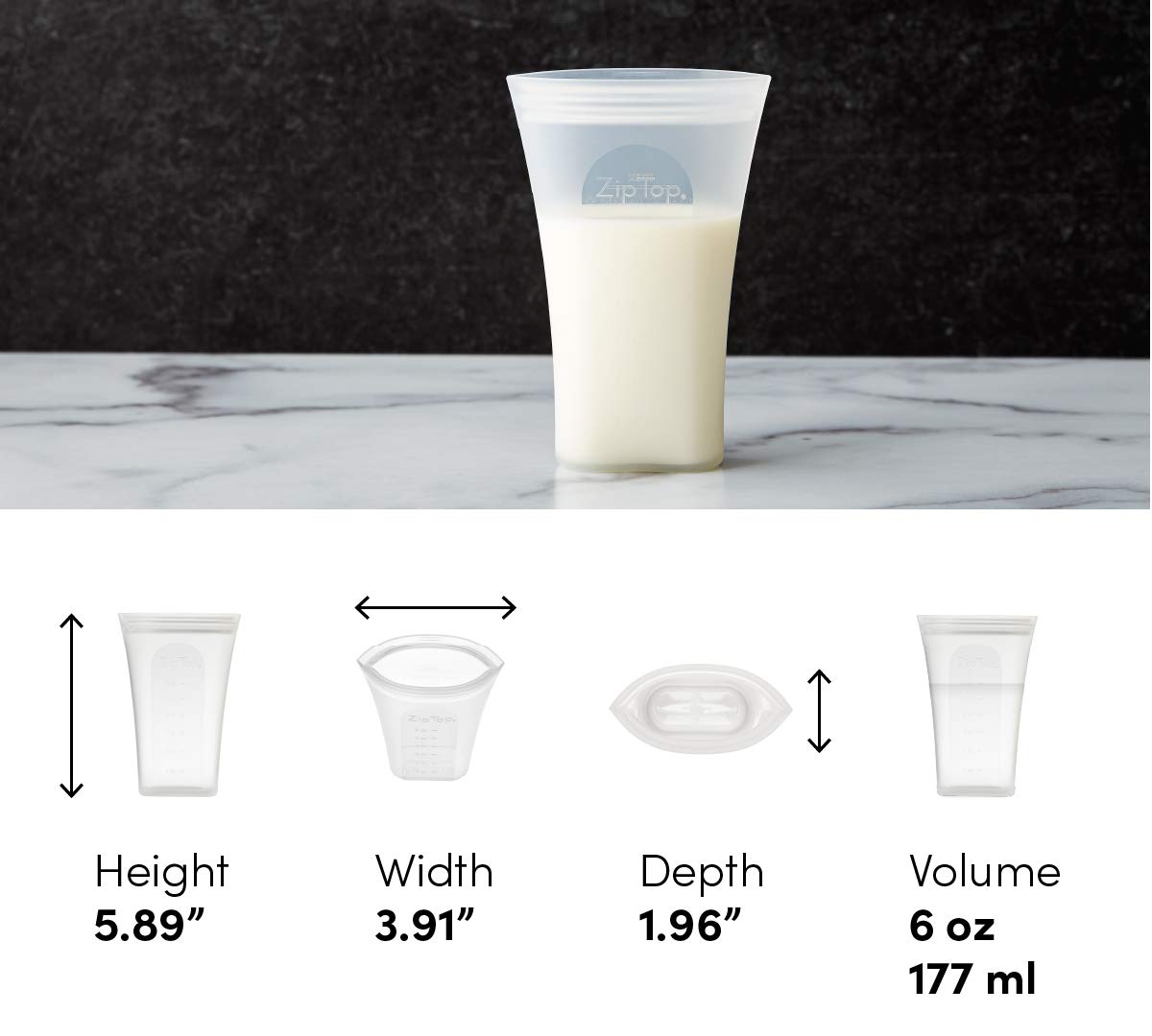 Zip Top Reusable Silicone Milk Storage Bags