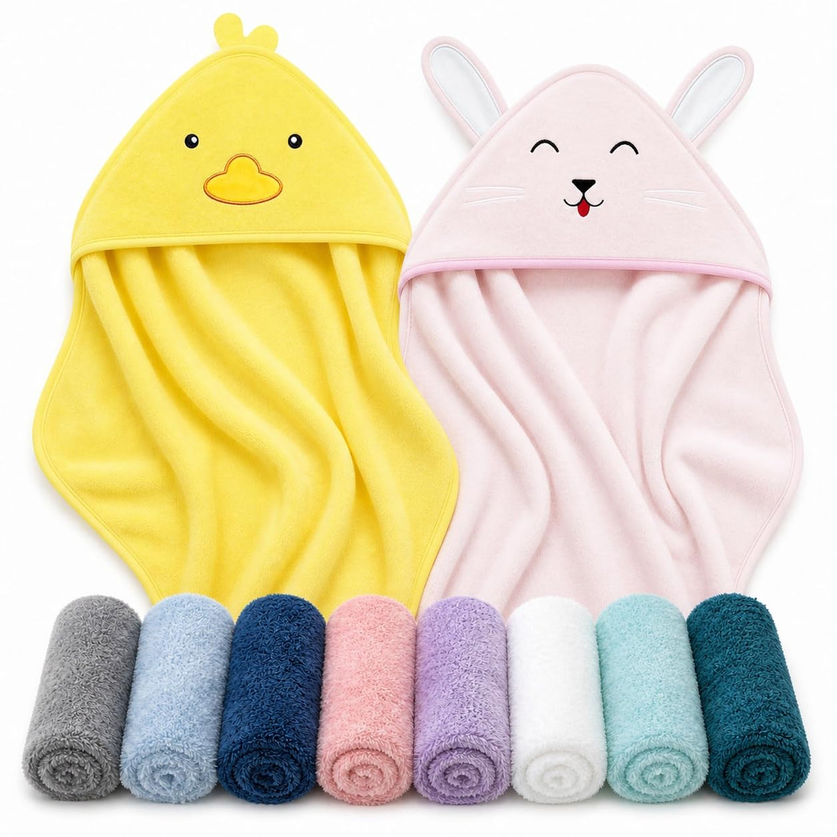 Cute Castle Hooded Towels and Washcloths Set