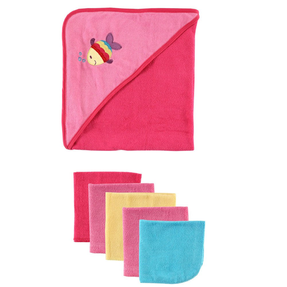 Luvable Friends Hooded Towel and Washcloth Set