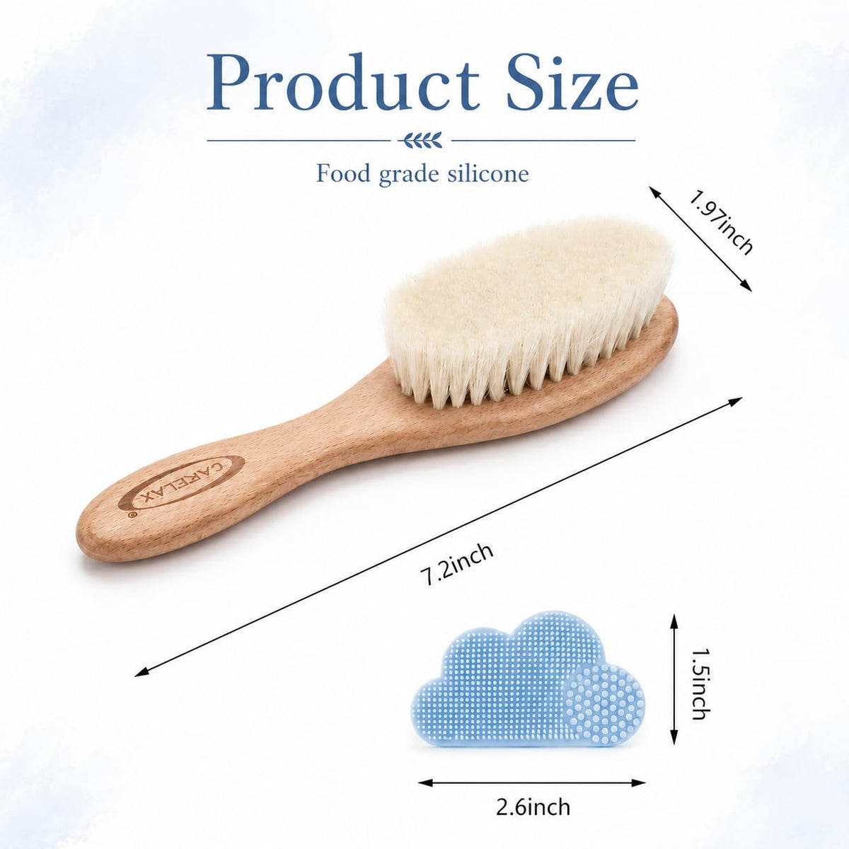 Natural Goat Hair Baby Brush and Comb Set
