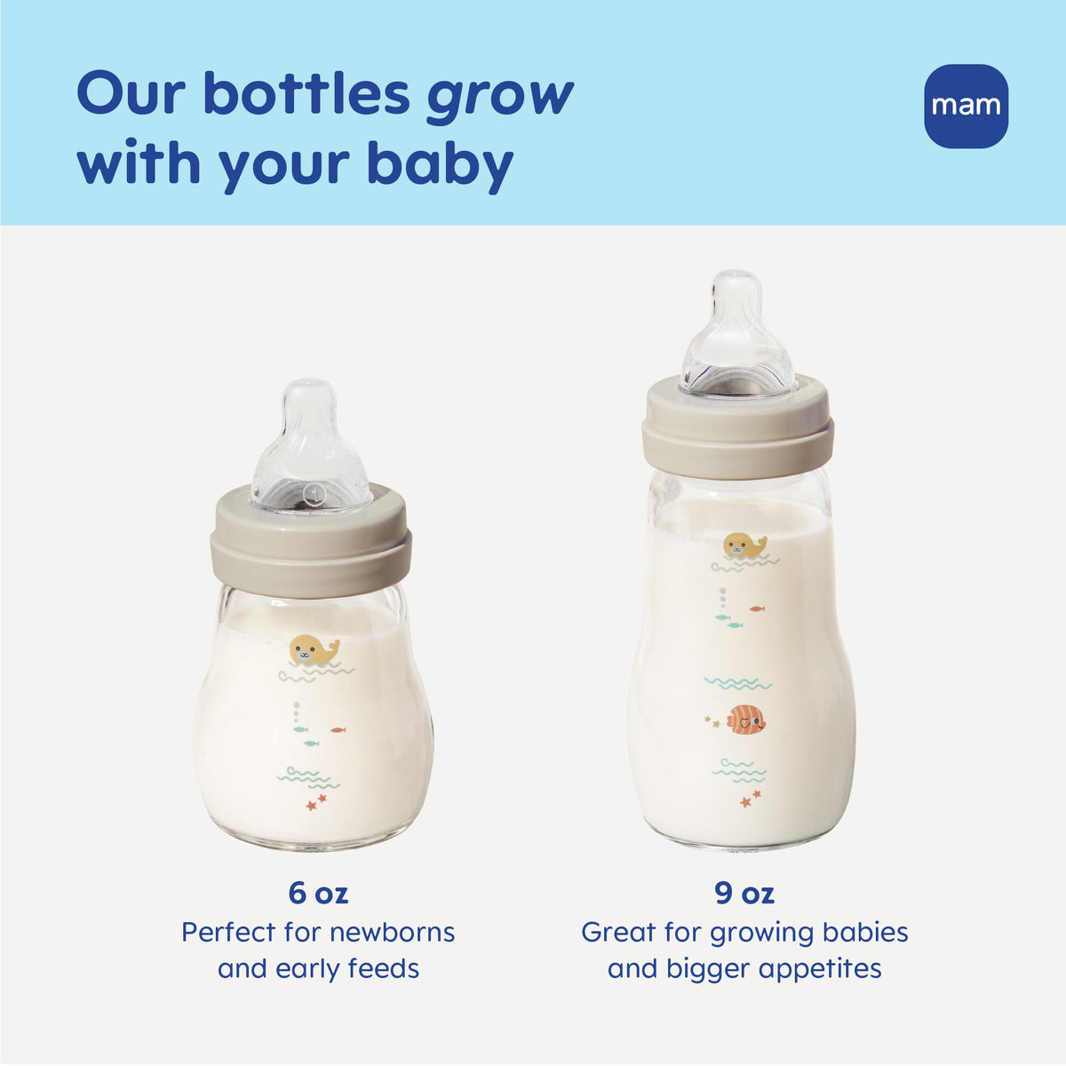 MAM Feel Good Glass Baby Bottles