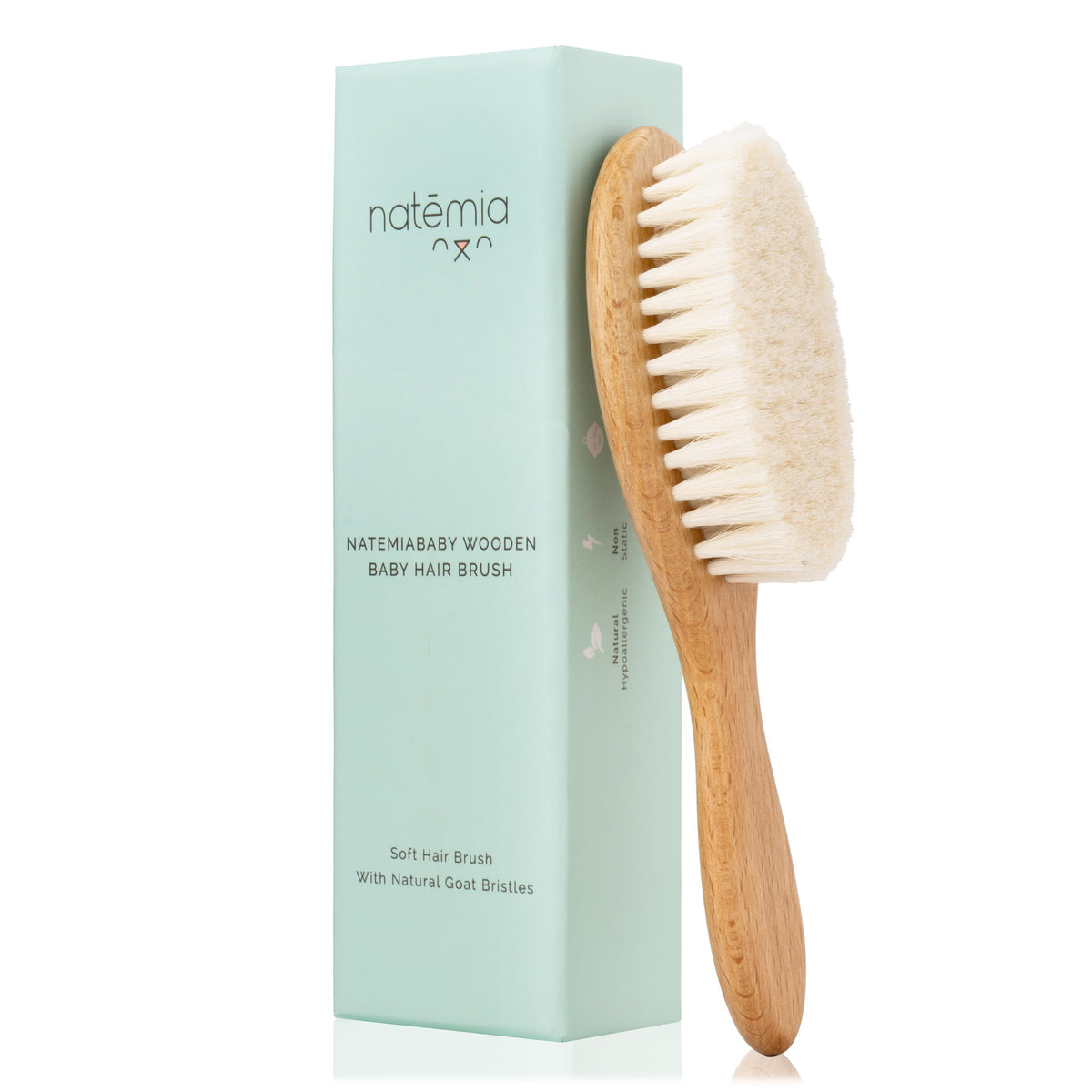 Natemia Wooden Baby Hair Brush Range
