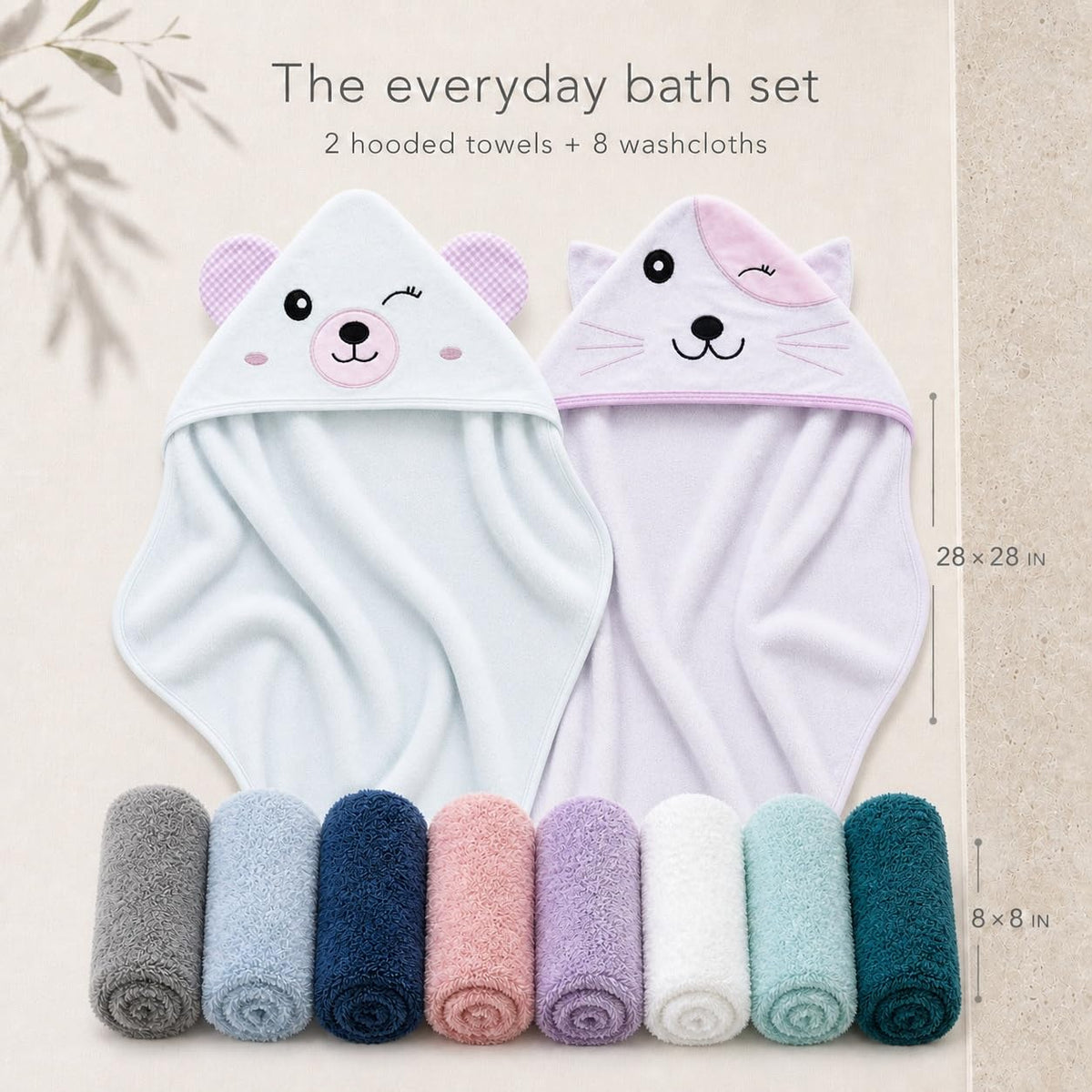 Cute Castle Hooded Towels and Washcloths Set