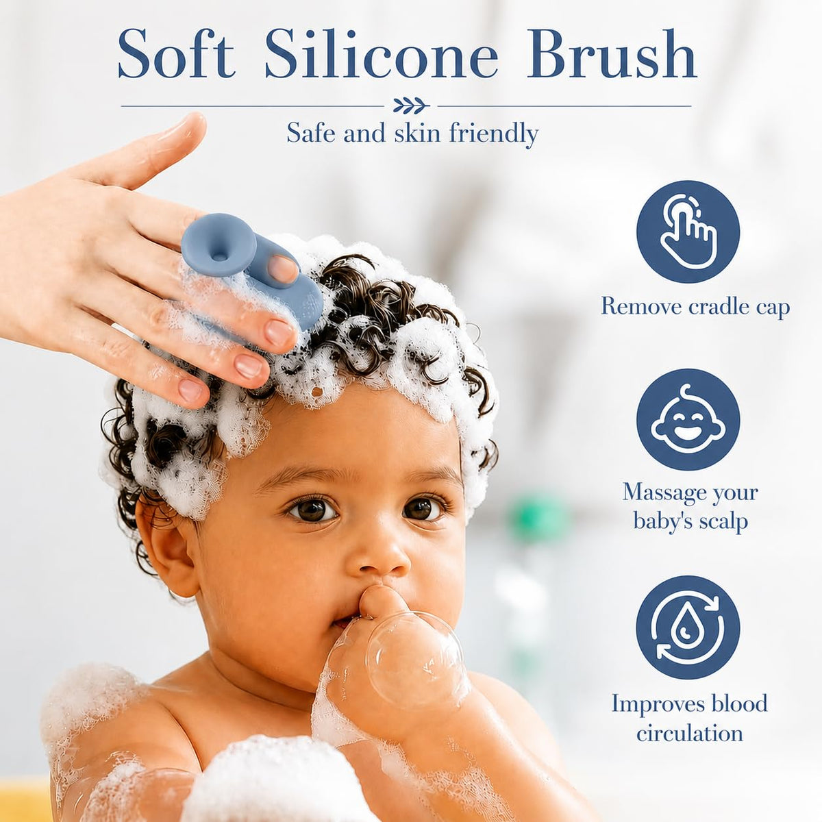 Natural Goat Hair Baby Brush and Comb Set