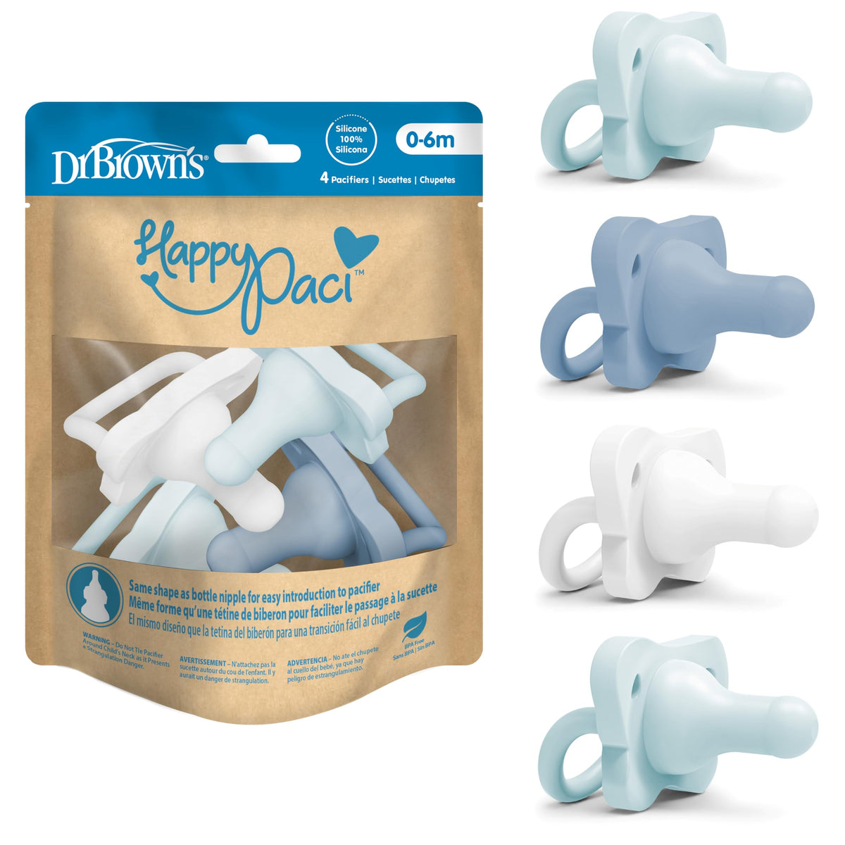 Dr. Brown’s HappyPaci Silicone Pacifiers