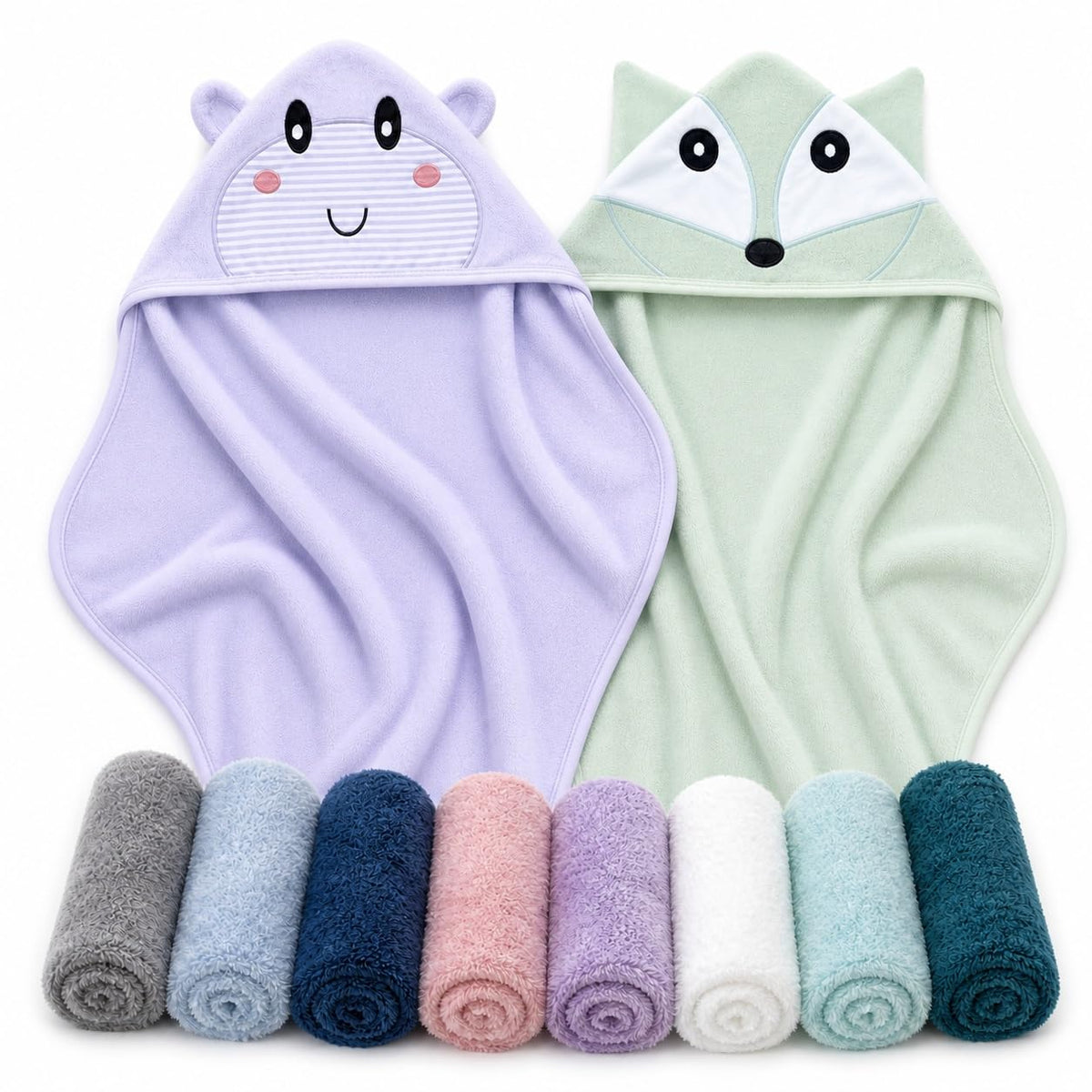 Cute Castle Hooded Towels and Washcloths Set