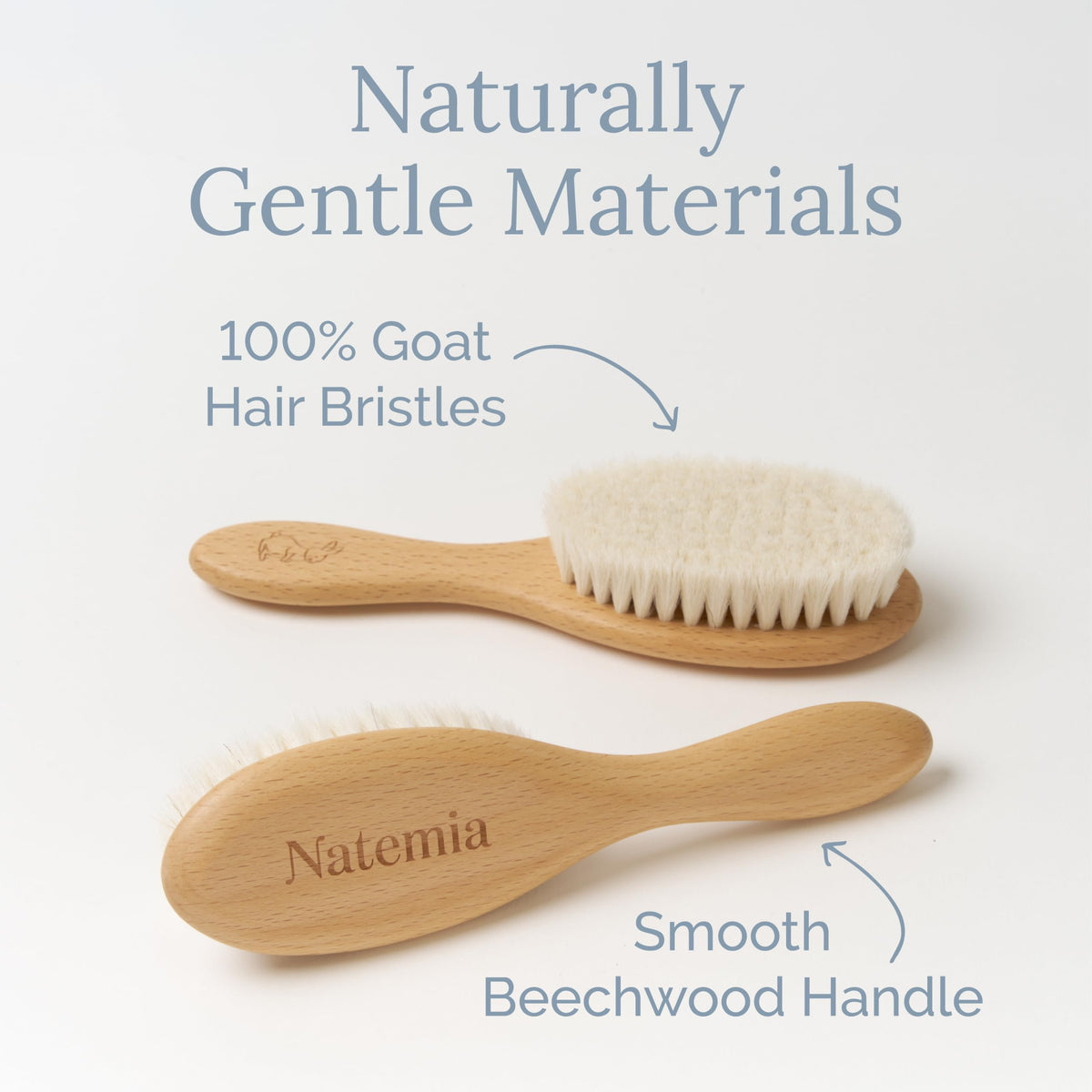 Natemia Wooden Baby Hair Brush Range