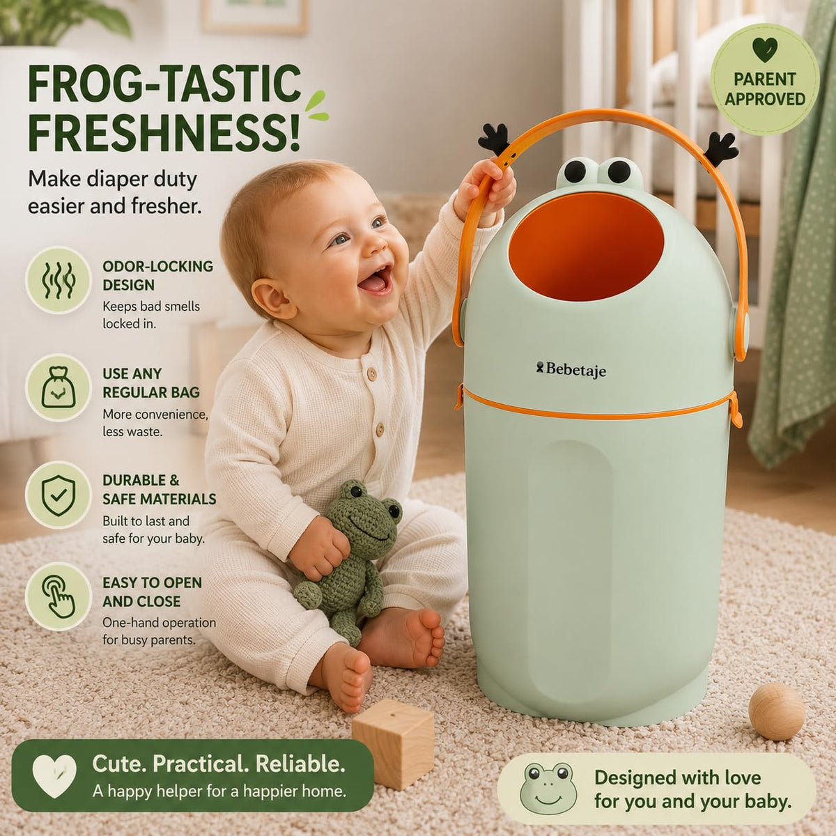 Bebetaje PBell Odor-Control Diaper Pail