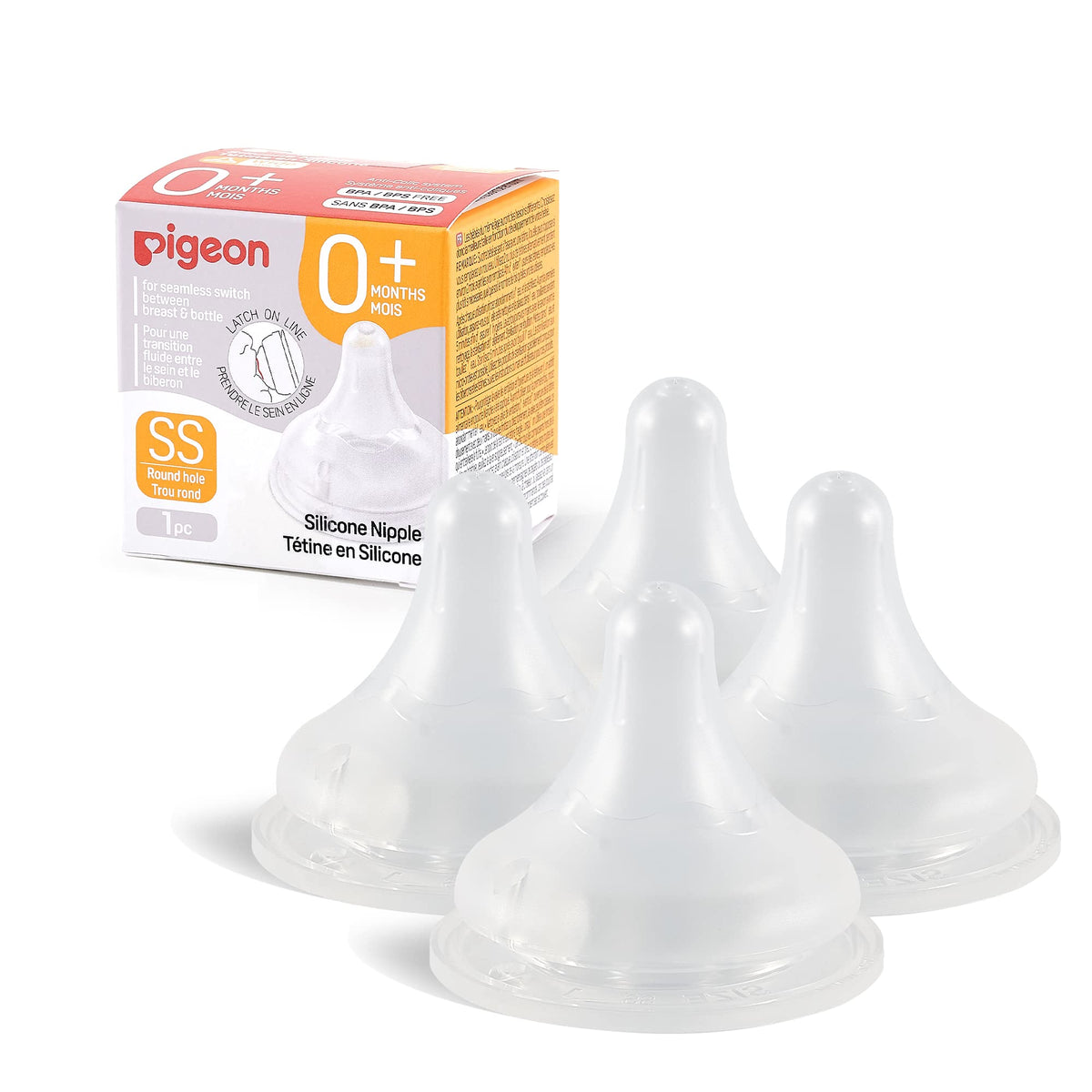 Pigeon Silicone Bottle Nipples with Latch Line