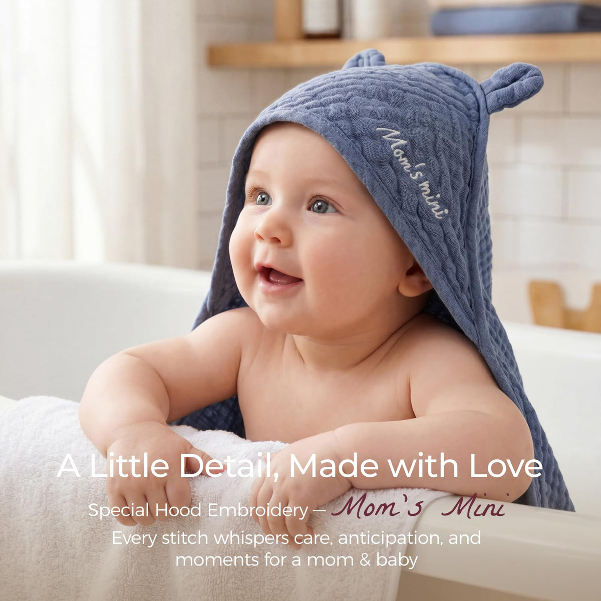 Momcozy Cotton Muslin Hooded Baby Towels