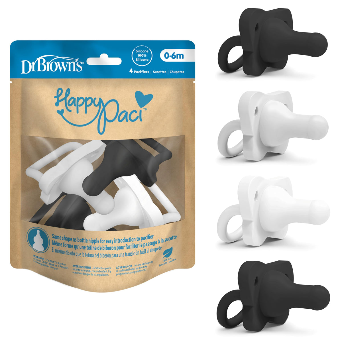 Dr. Brown’s HappyPaci Silicone Pacifiers