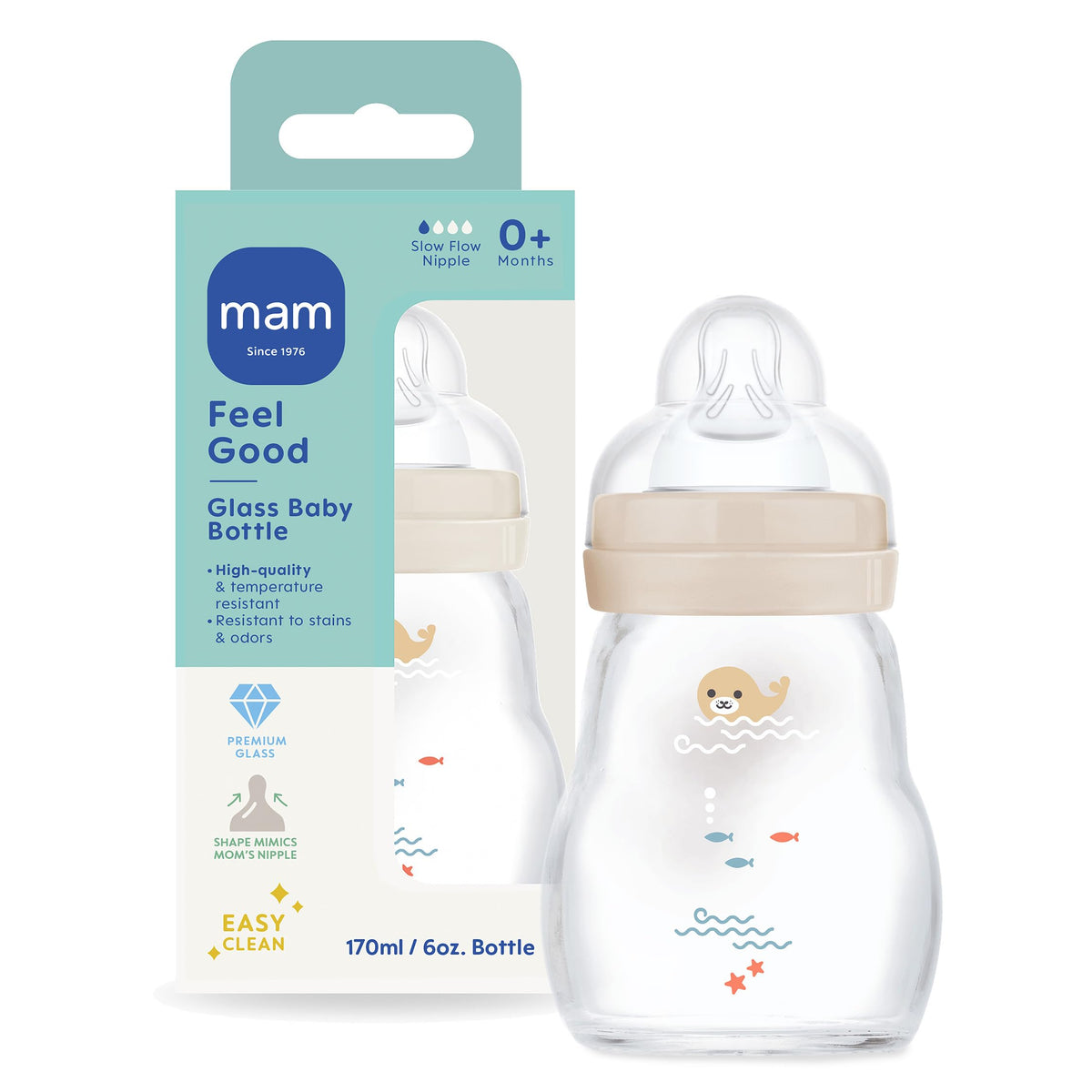 MAM Feel Good Glass Baby Bottles