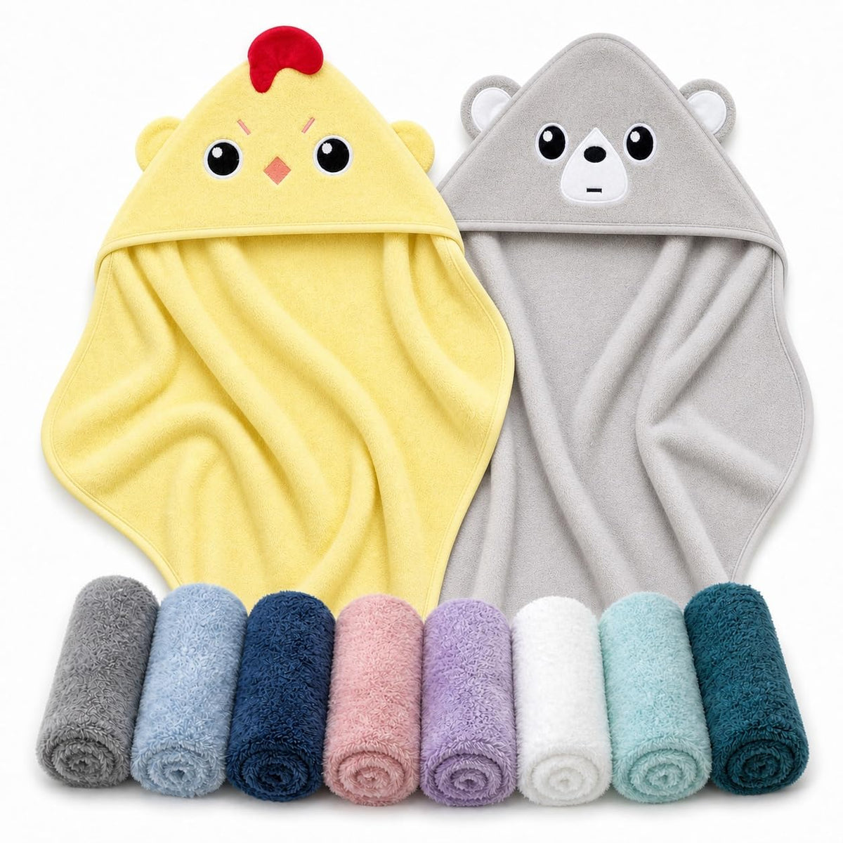 Cute Castle Hooded Towels and Washcloths Set