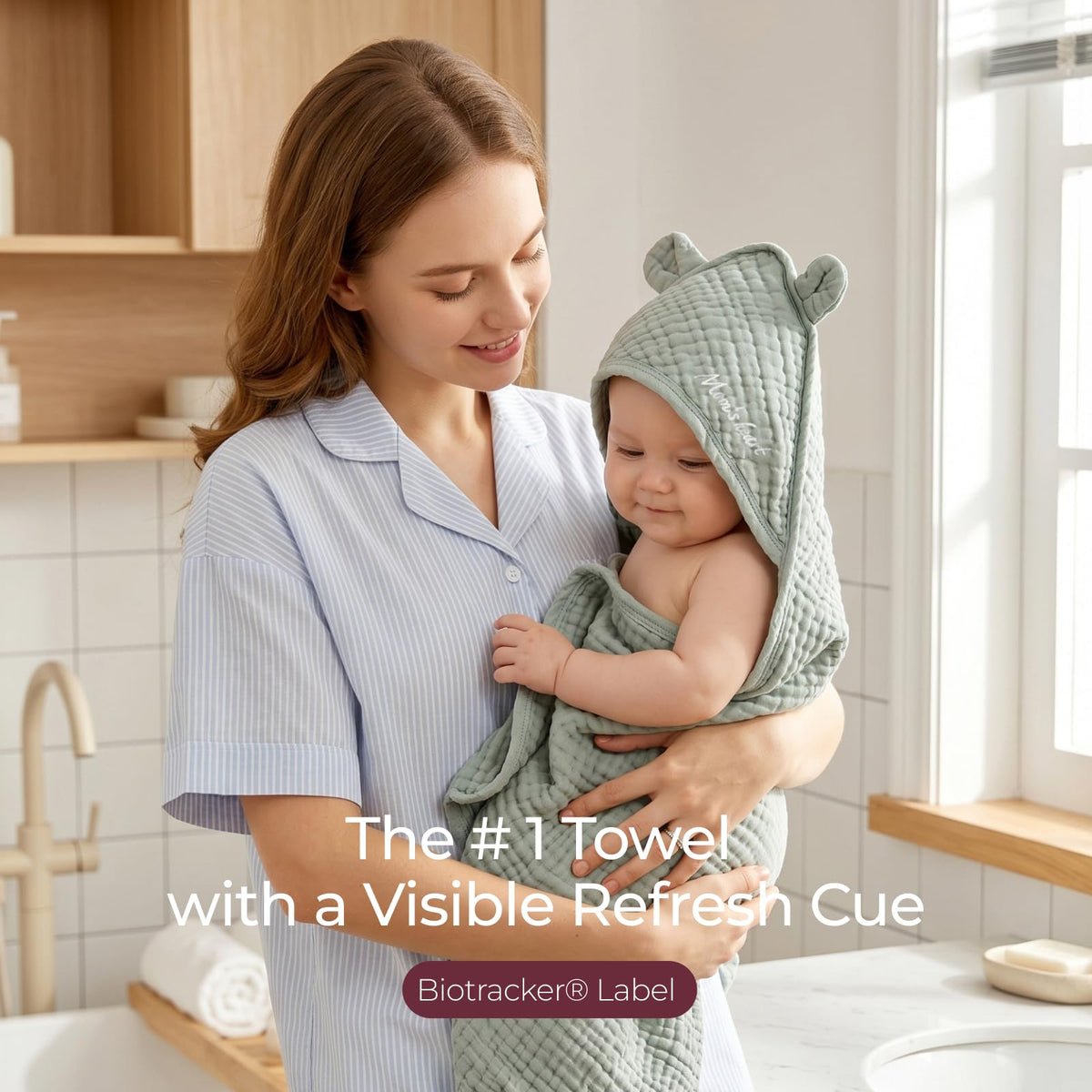 Momcozy Cotton Muslin Hooded Baby Towels