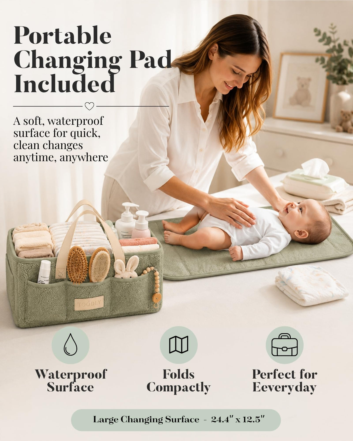 Toodly Diaper Caddy with Changing Pad