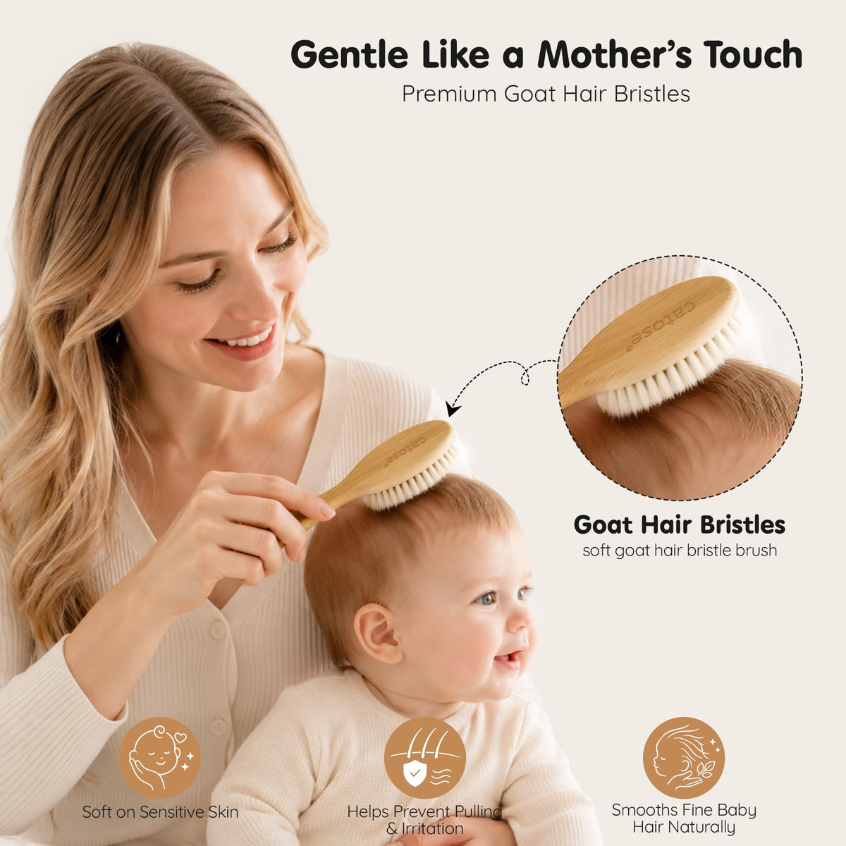 CATOSE 4-Piece Baby Brush and Comb Set