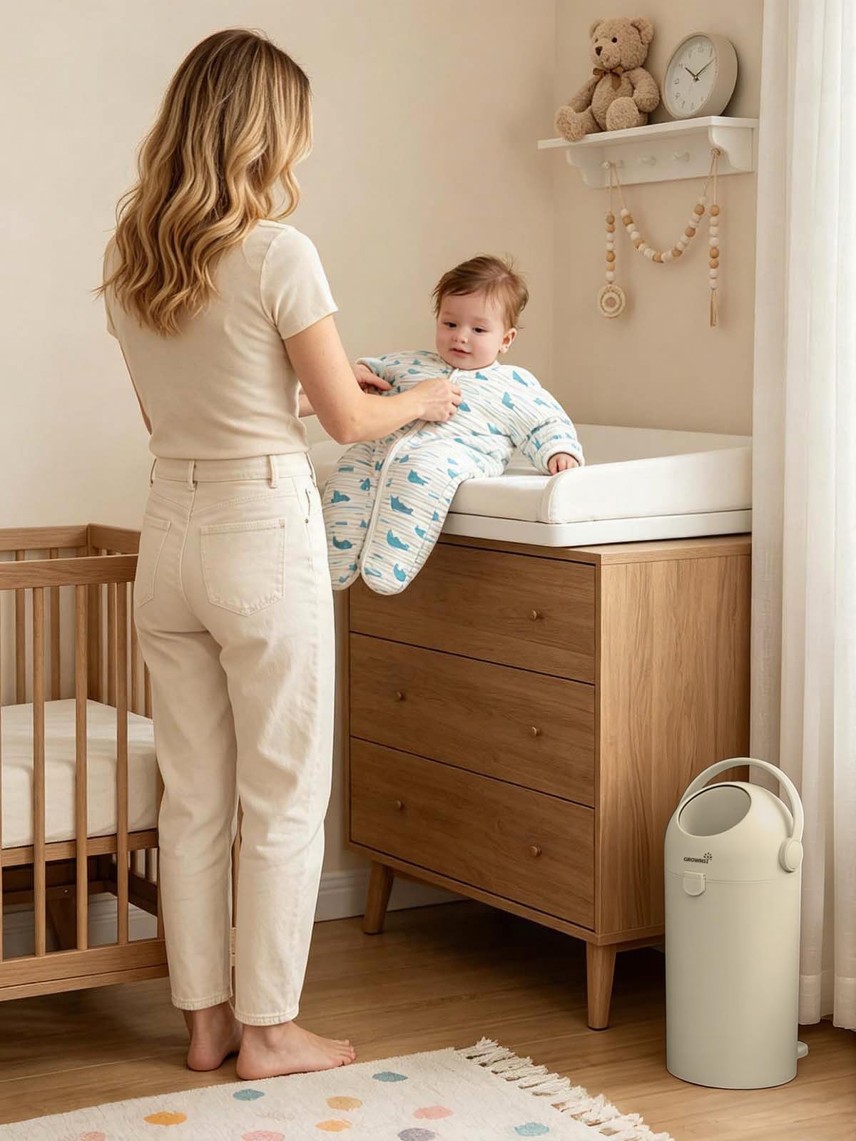 Grownsy Roll-Top Baby Diaper Pail
