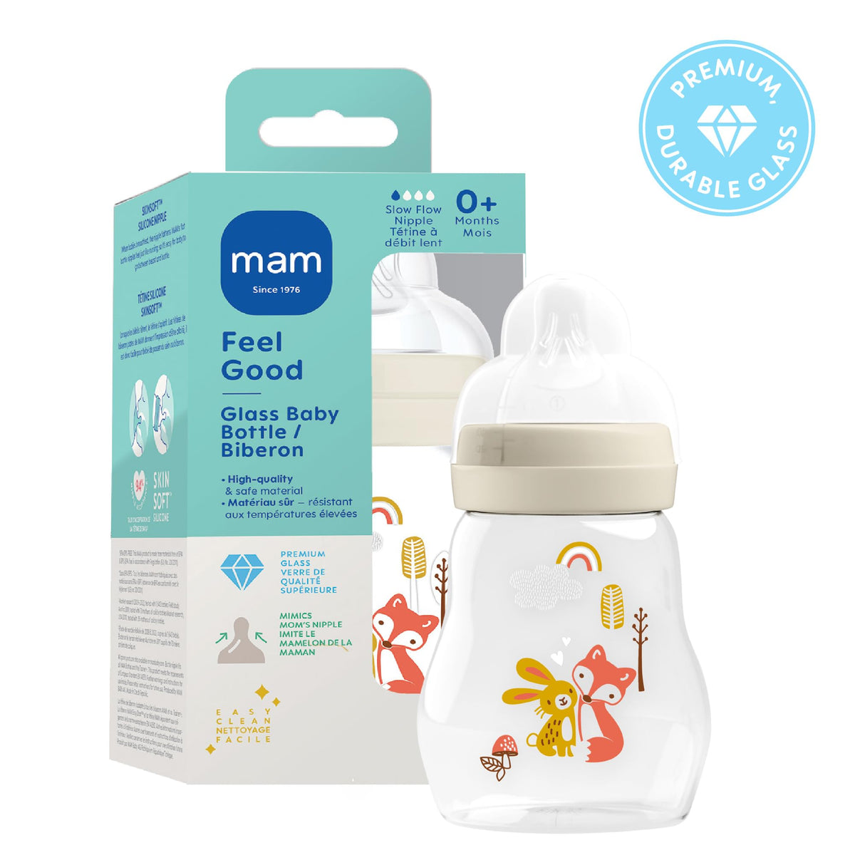 MAM Feel Good Glass Baby Bottles