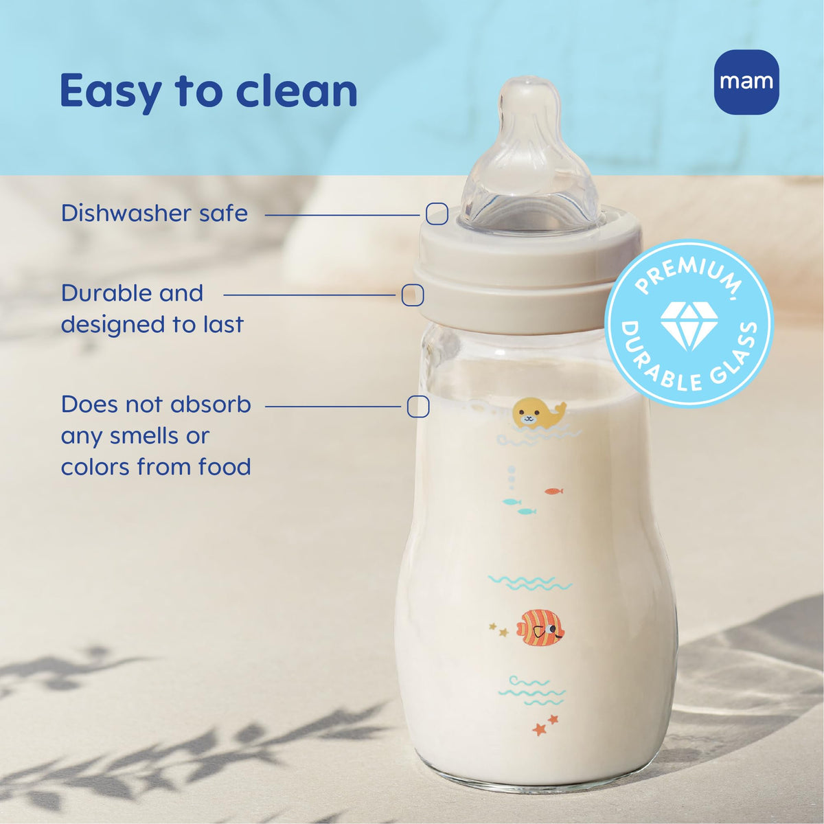 MAM Feel Good Glass Baby Bottles