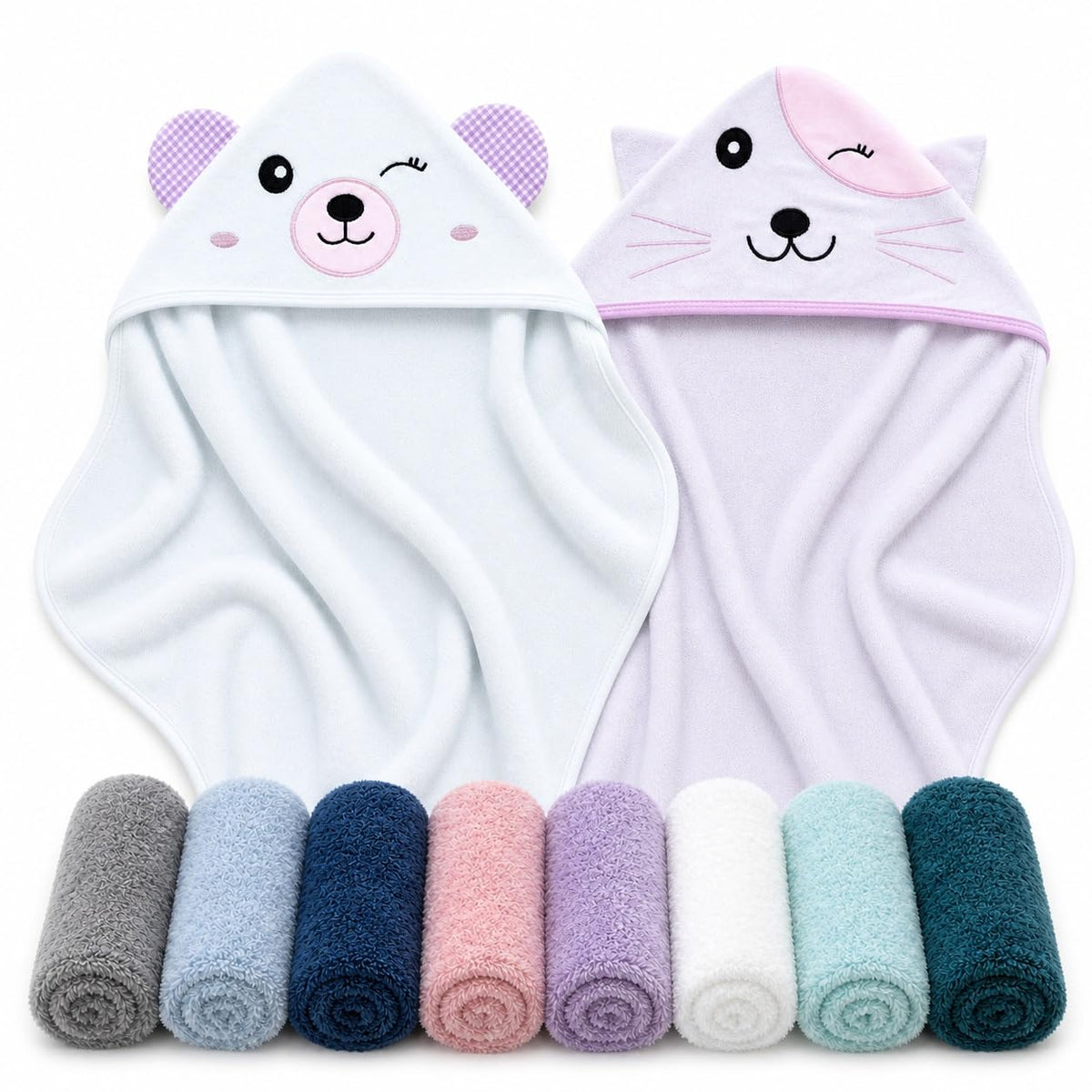 Cute Castle Hooded Towels and Washcloths Set