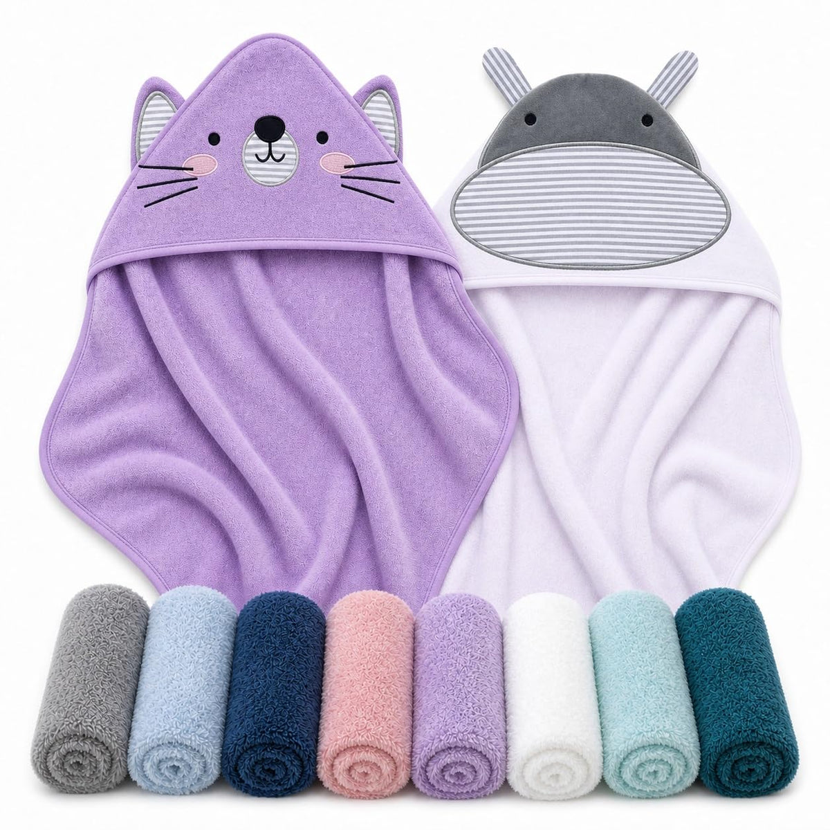 Cute Castle Hooded Towels and Washcloths Set