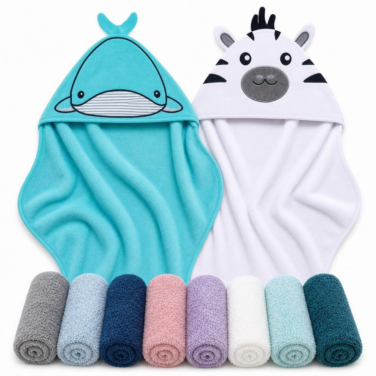 Cute Castle Hooded Towels and Washcloths Set