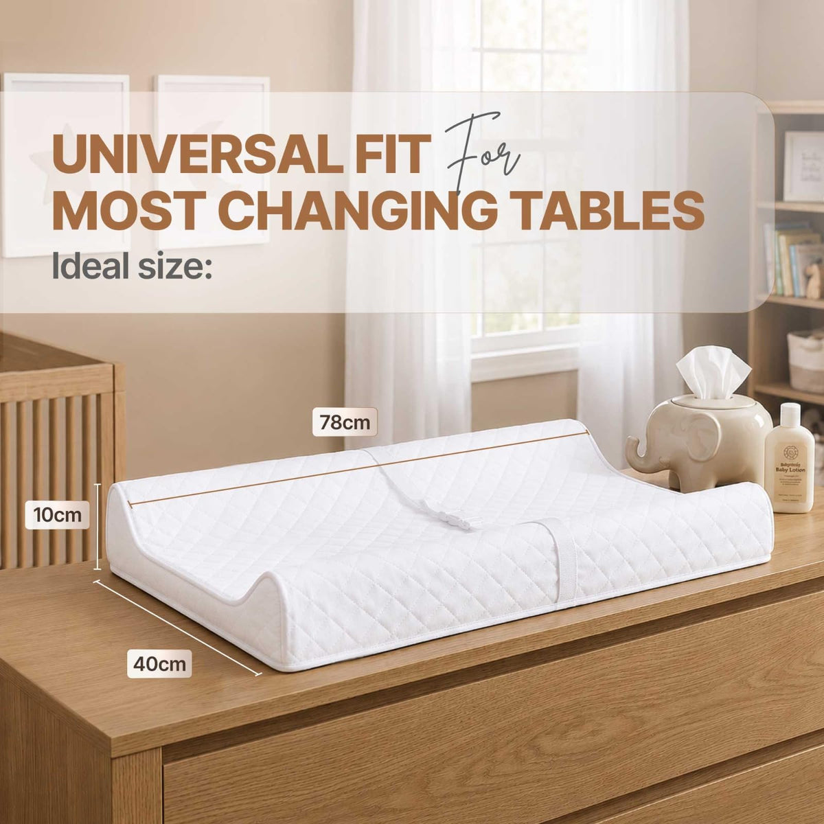 Contoured Waterproof Baby Changing Pad