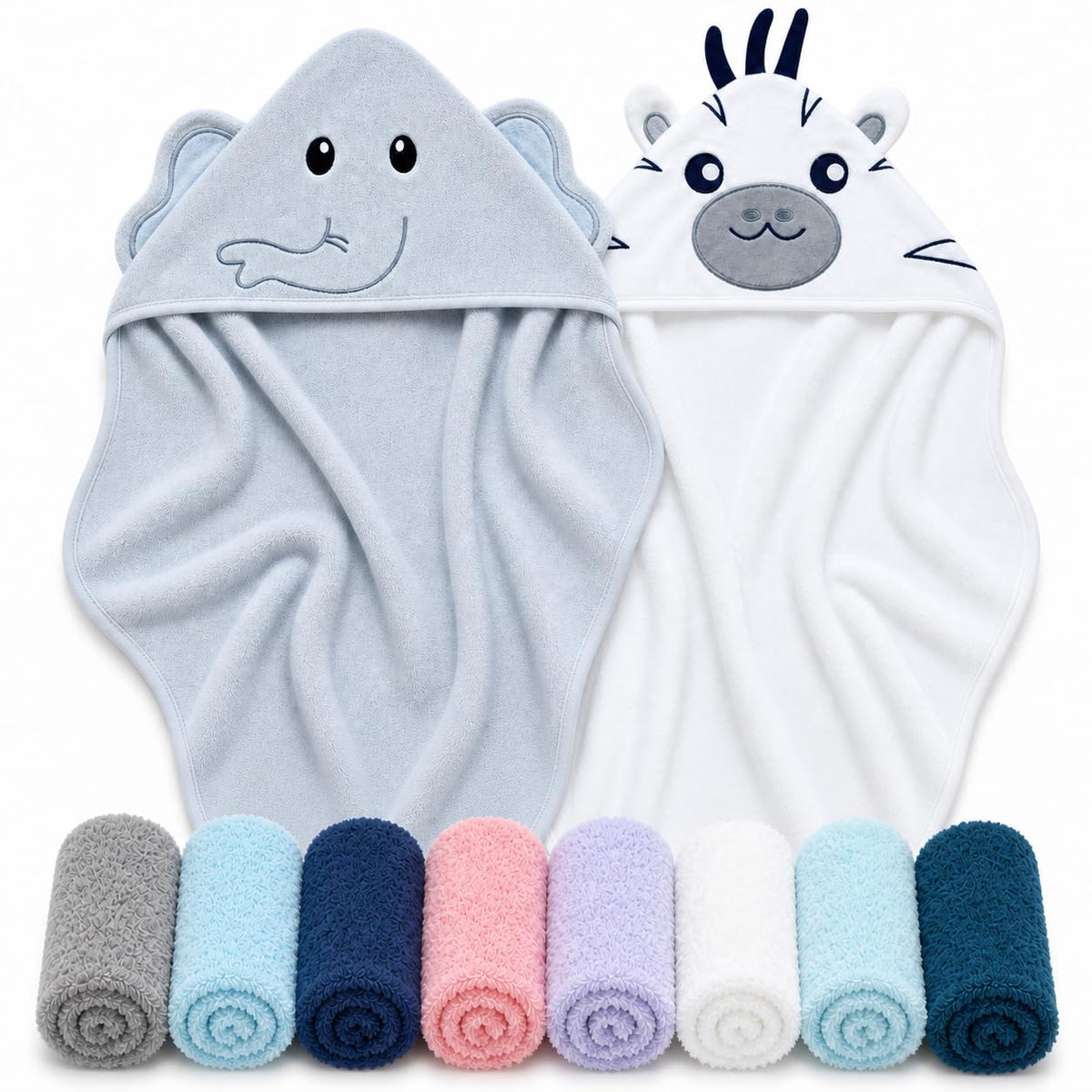 Cute Castle Hooded Towels and Washcloths Set