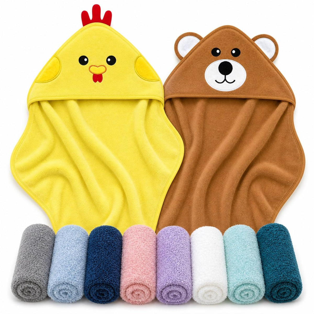 Cute Castle Hooded Towels and Washcloths Set