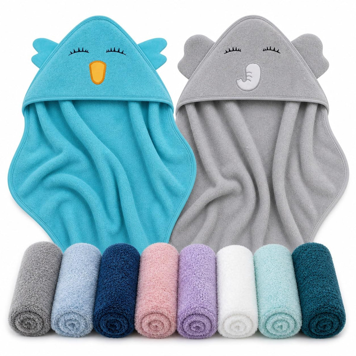 Cute Castle Hooded Towels and Washcloths Set