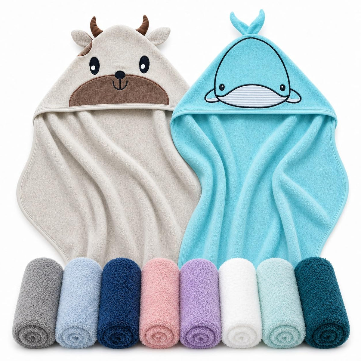 Cute Castle Hooded Towels and Washcloths Set