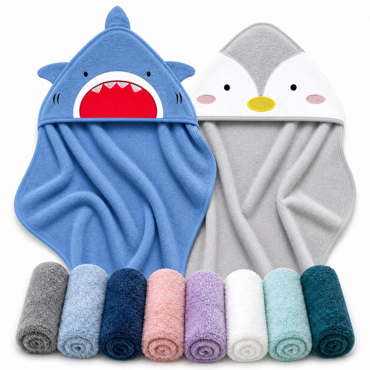 Cute Castle Hooded Towels and Washcloths Set