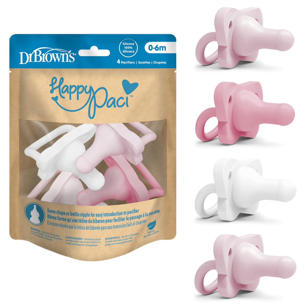 Dr. Brown’s HappyPaci Silicone Pacifiers
