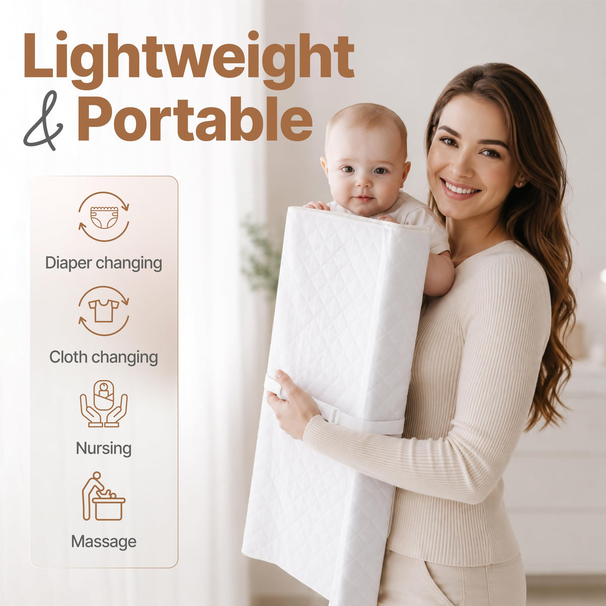 Contoured Waterproof Baby Changing Pad