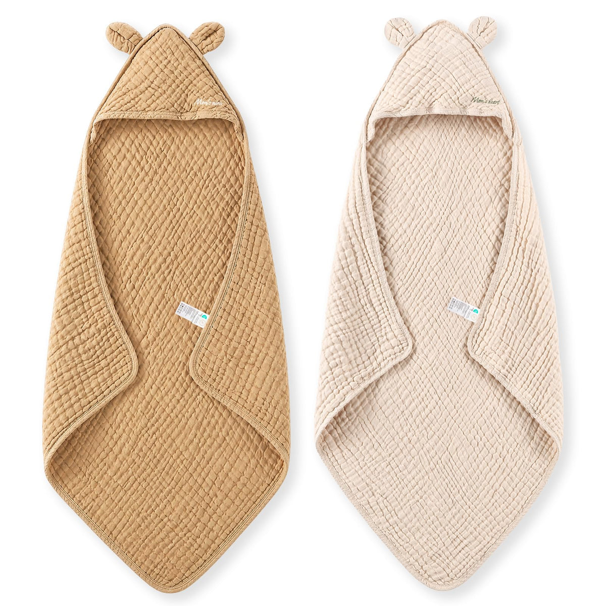 Momcozy Cotton Muslin Hooded Baby Towels
