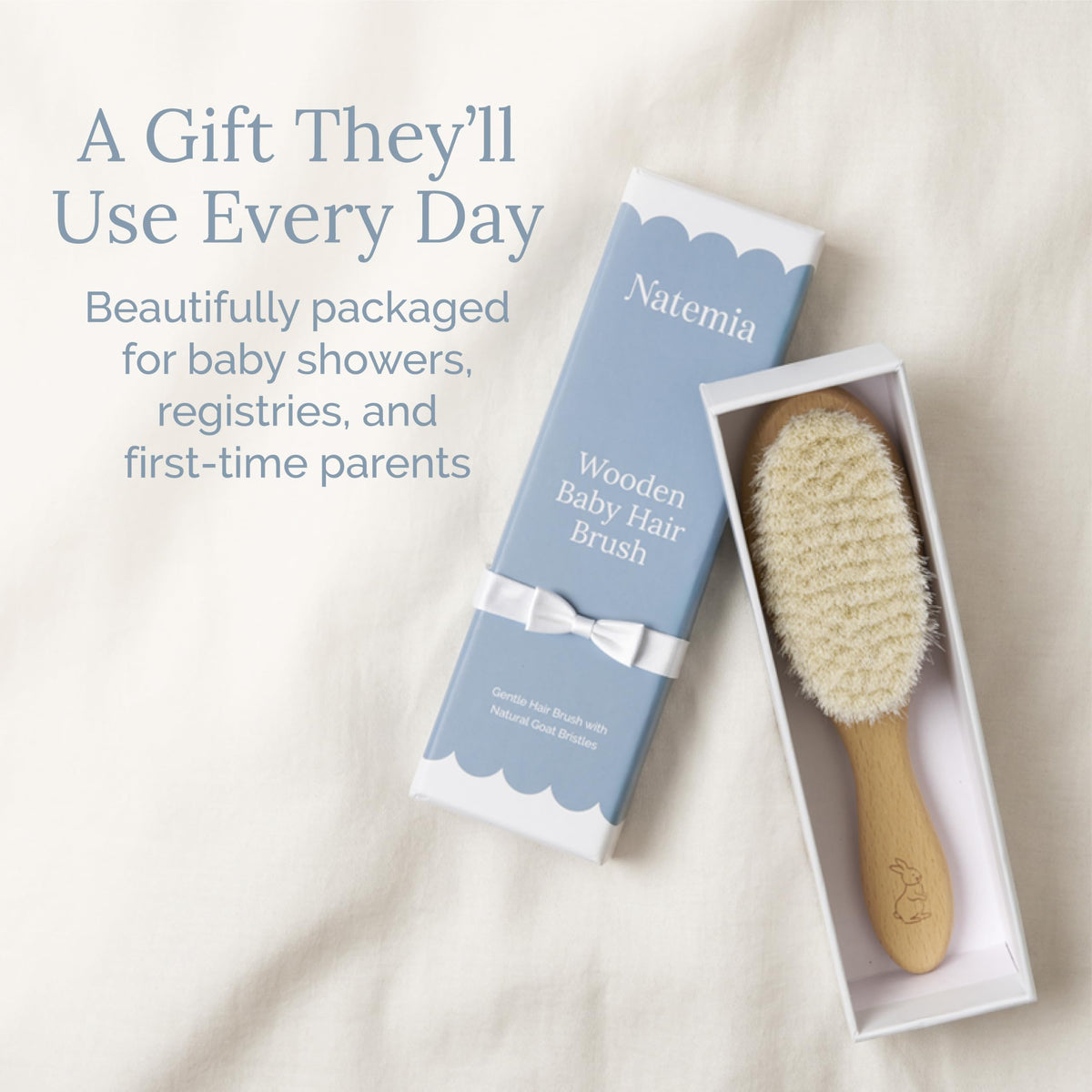 Natemia Wooden Baby Hair Brush Range