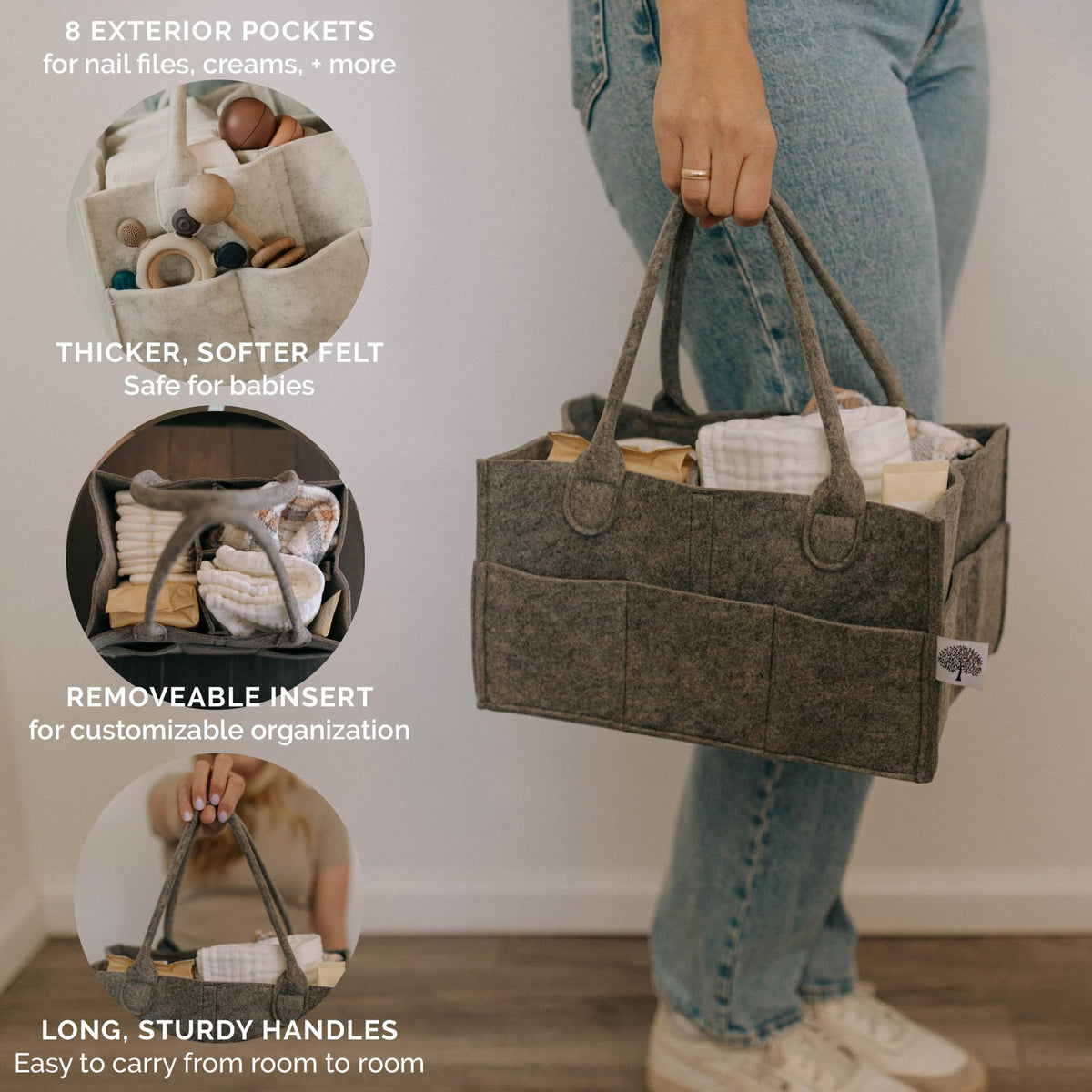Parker Baby Felt Diaper Caddy