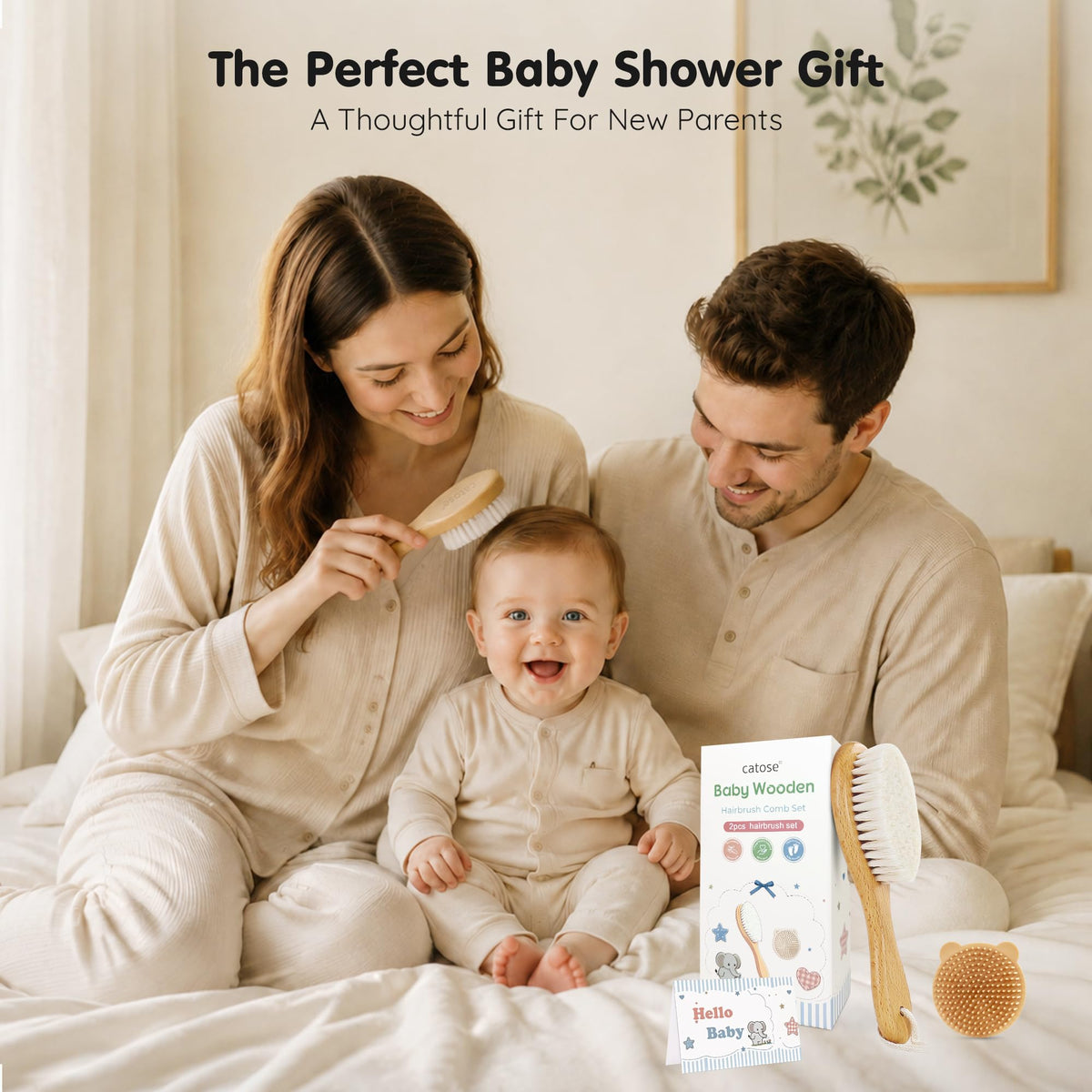 CATOSE 4-Piece Baby Brush and Comb Set