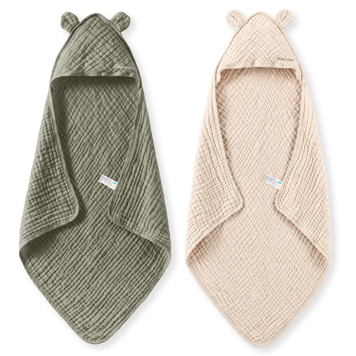 Momcozy Cotton Muslin Hooded Baby Towels