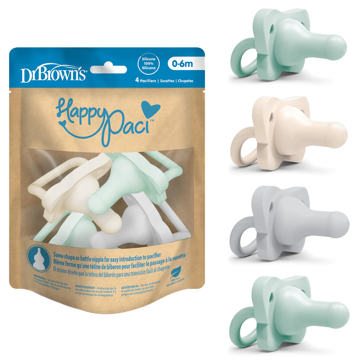 Dr. Brown’s HappyPaci Silicone Pacifiers