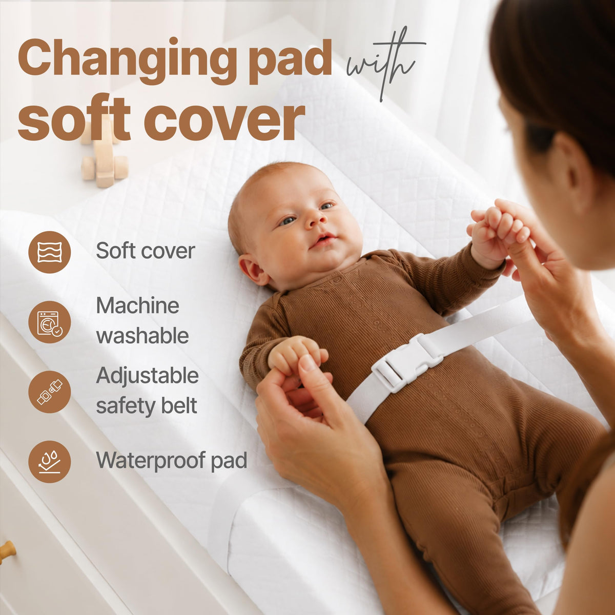 Contoured Waterproof Baby Changing Pad