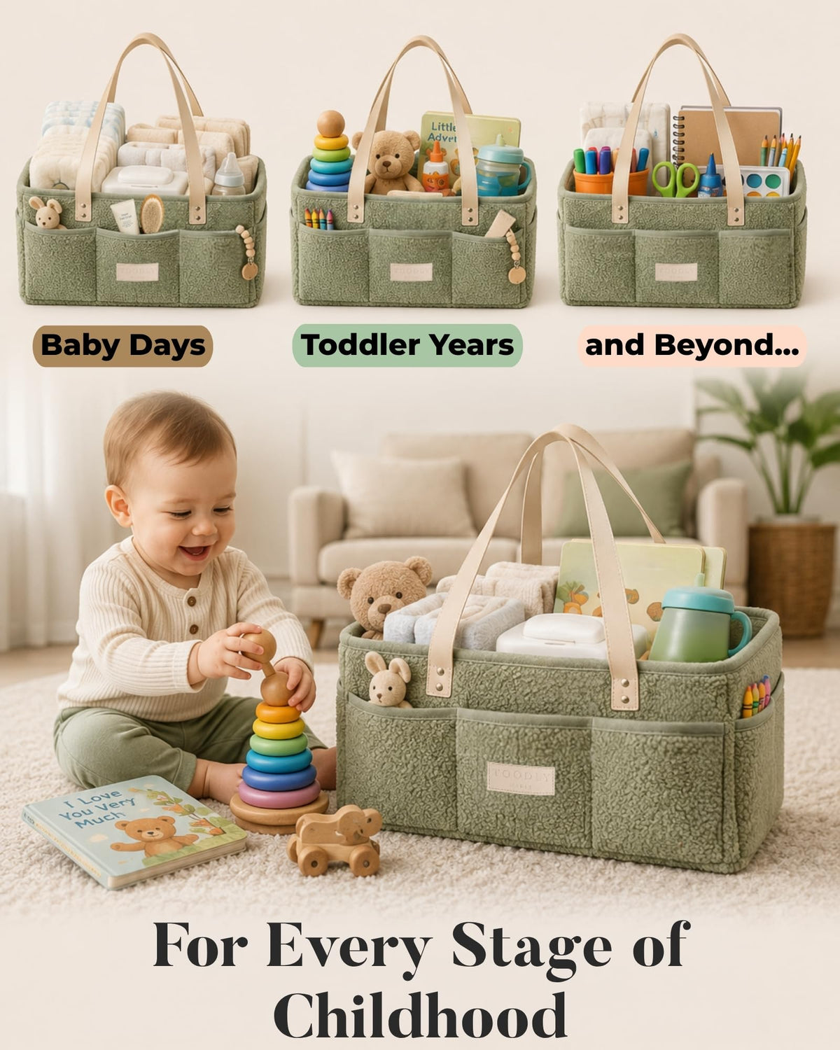 Toodly Diaper Caddy with Changing Pad