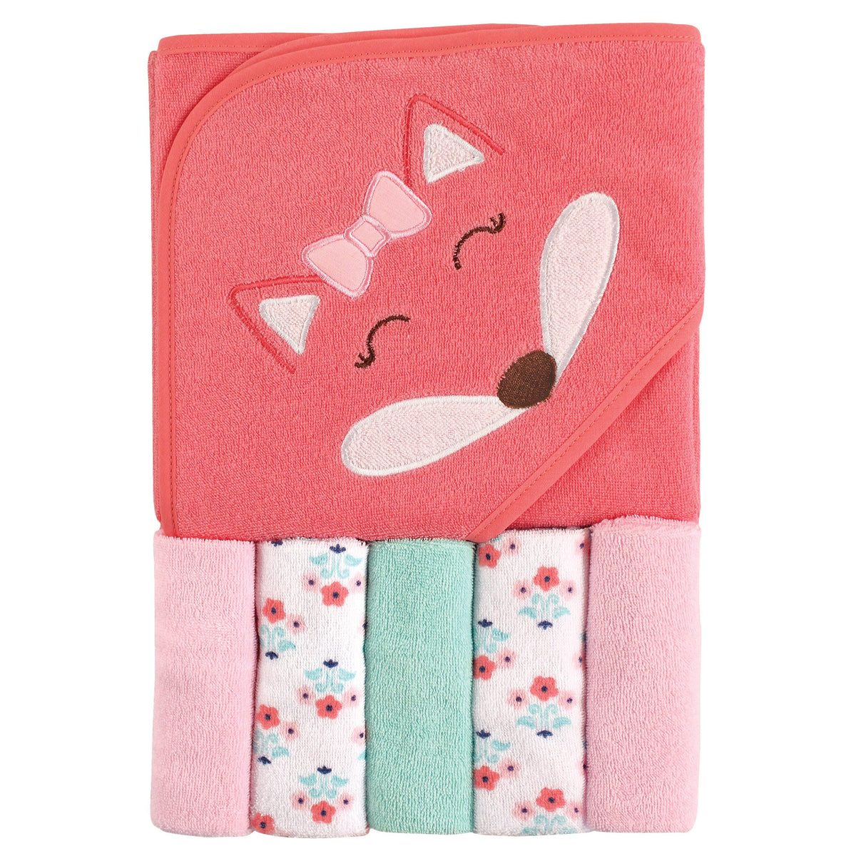 Luvable Friends Hooded Towel and Washcloth Set