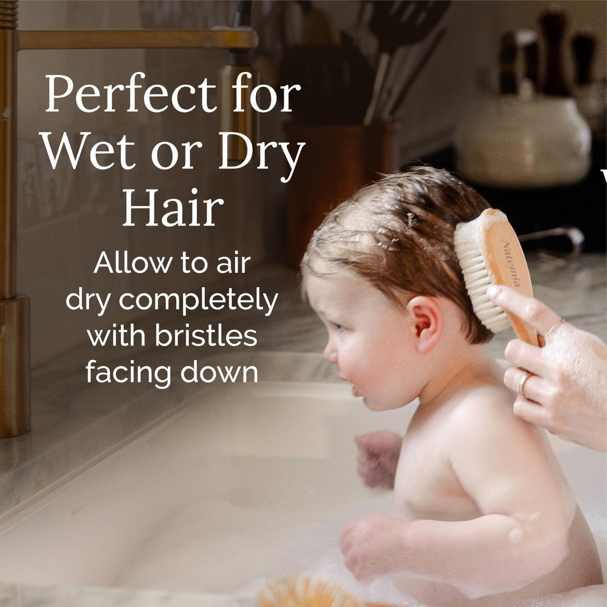 Natemia Wooden Baby Hair Brush Range